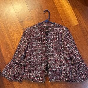 Ann Taylor Multicolor Tweed Blazer